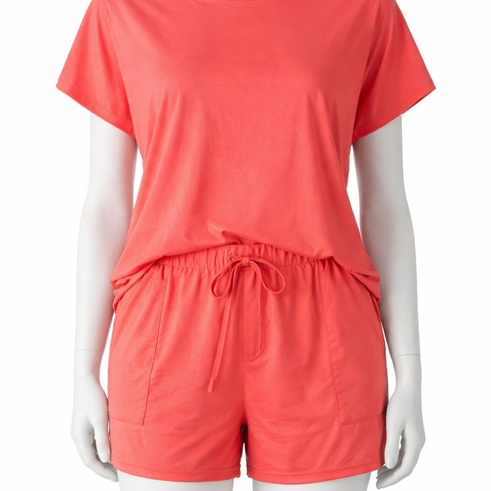 Beach-Ready Coral Swim Cover-Up Set (2XL)